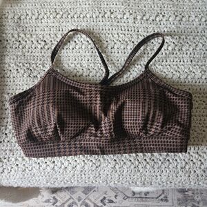 ALO Yoga Brown Houndstooth Bralette